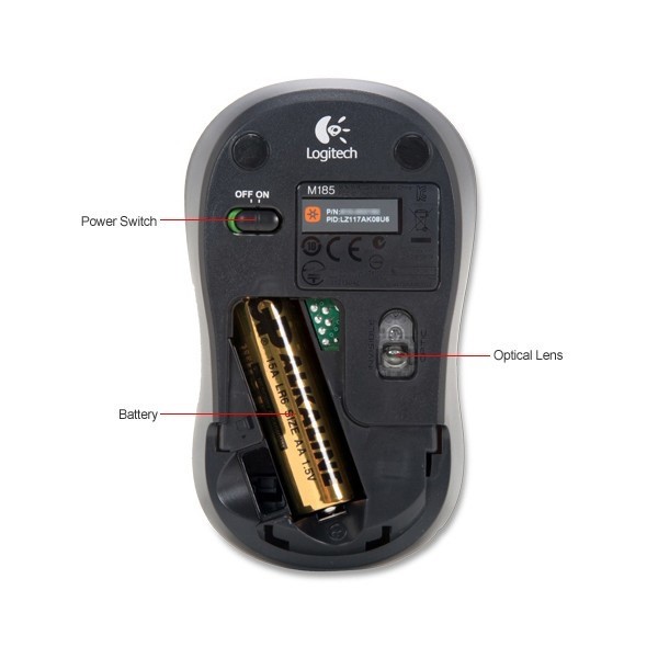 ماوس لاجیتک مدل M185 بی سیم Optical Blue