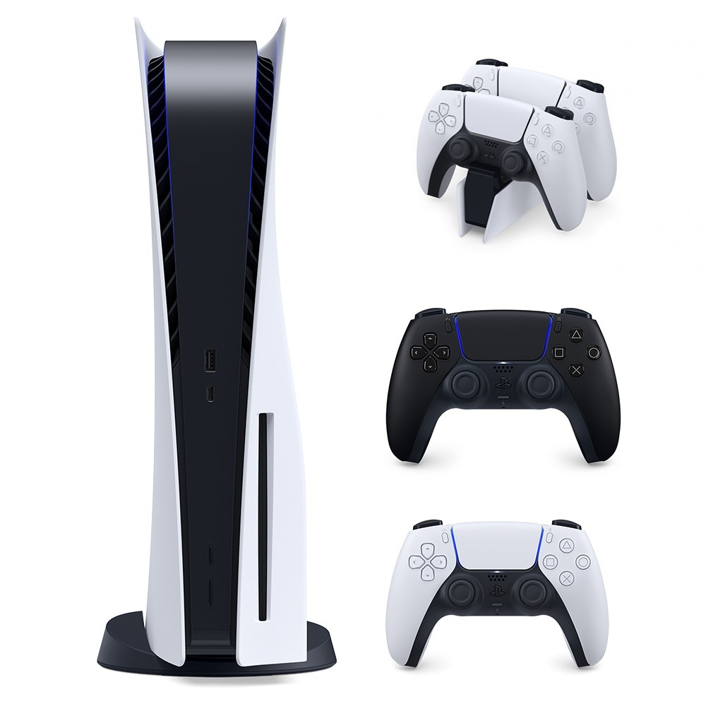 باندل کنسول بازی سونی مدل پلی استیشن (Playstation 5 Made In Japan (1100 Drive به یک پایه شارژر و یک دسته بازی