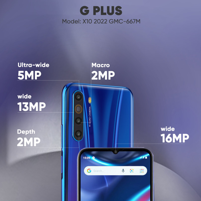 گوشی موبایل جی پلاس مدل X10 2022 GMC-667M دو سیم کارت ظرفیت 64 گیگابایت و رم 4 گیگابایت