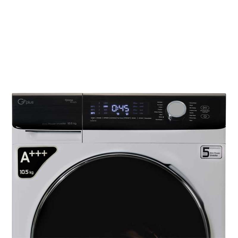ماشین لباسشویی جی پلاس مدل GWM-M1058T ظرفیت 10.5 کیلوگرم