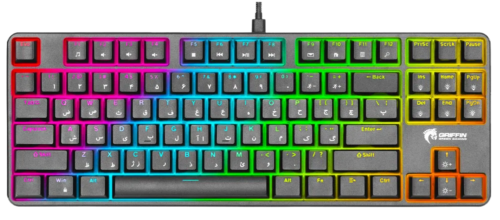 کیبورد سیمی گیمینگ Green مدل GK801-RGB با سوییچ آبی