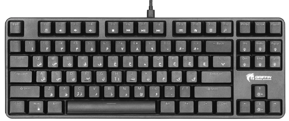 کیبورد سیمی گیمینگ Green مدل GK801-RGB با سوییچ آبی