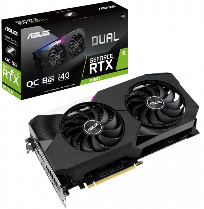 کارت گرافیک Asus مدل DUAL-RTX3060TI-O8G-V2 OC EDITION